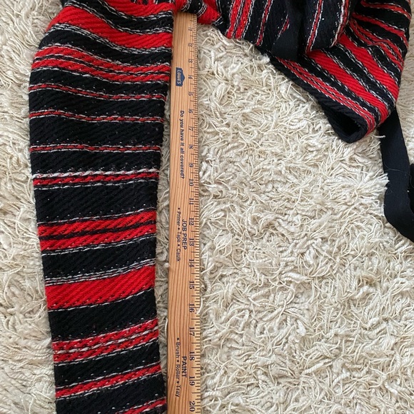 Lauren Ralph Lauren Striped Robe Style Sweater Cardigan w belt Wool blend size L - Picture 8 of 12